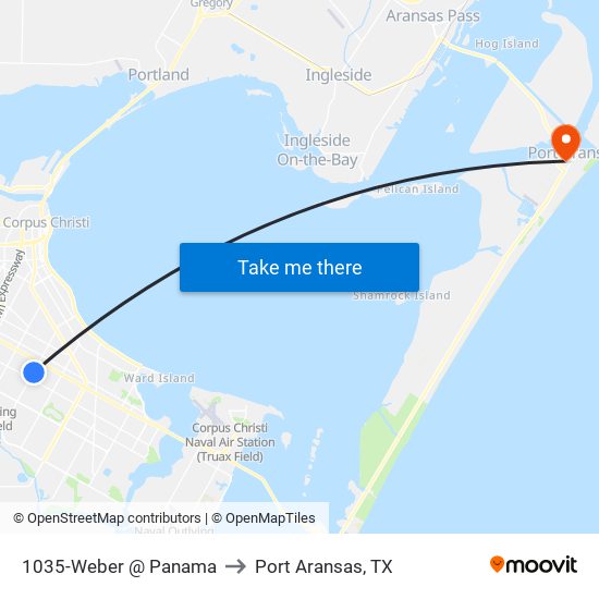 1035-Weber @ Panama to Port Aransas, TX map