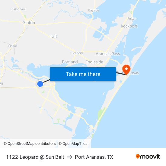 1122-Leopard @ Sun Belt to Port Aransas, TX map