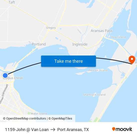 1159-John @ Van Loan to Port Aransas, TX map