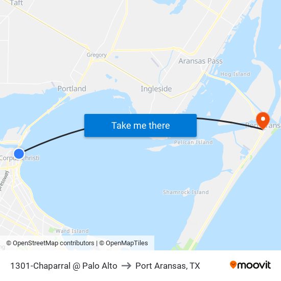 1301-Chaparral @ Palo Alto to Port Aransas, TX map