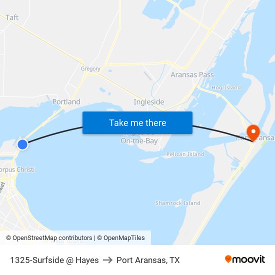 1325-Surfside @ Hayes to Port Aransas, TX map