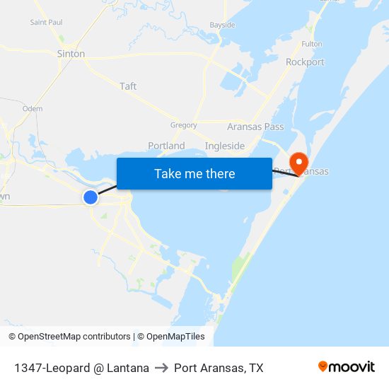 1347-Leopard @ Lantana to Port Aransas, TX map