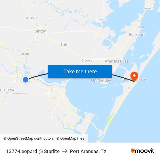 1377-Leopard @ Starlite to Port Aransas, TX map