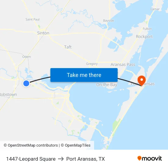 1447-Leopard Square to Port Aransas, TX map