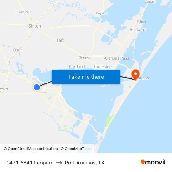 1471-6841 Leopard to Port Aransas, TX map