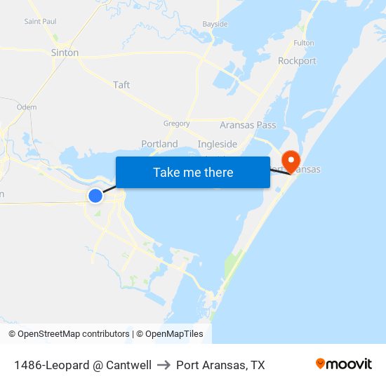 1486-Leopard @ Cantwell to Port Aransas, TX map