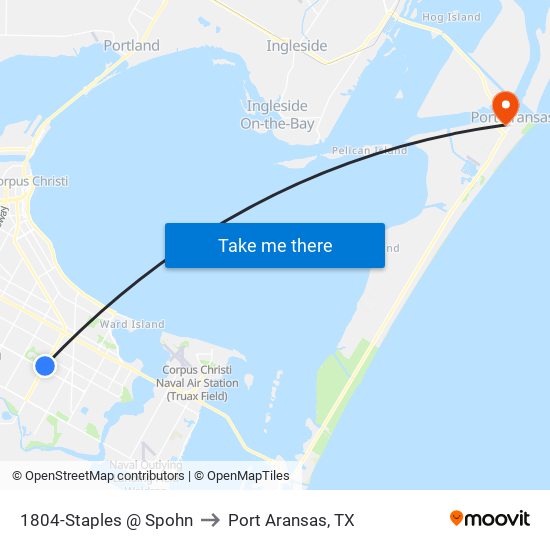 1804-Staples @ Spohn to Port Aransas, TX map