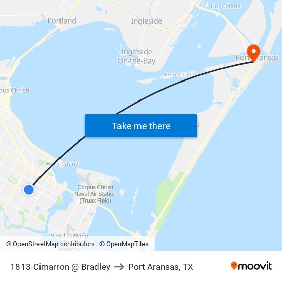 1813-Cimarron @ Bradley to Port Aransas, TX map