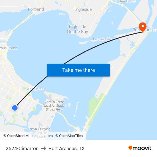 2524-Cimarron to Port Aransas, TX map