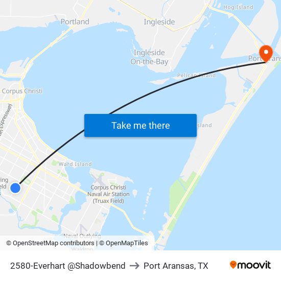 2580-Everhart @Shadowbend to Port Aransas, TX map