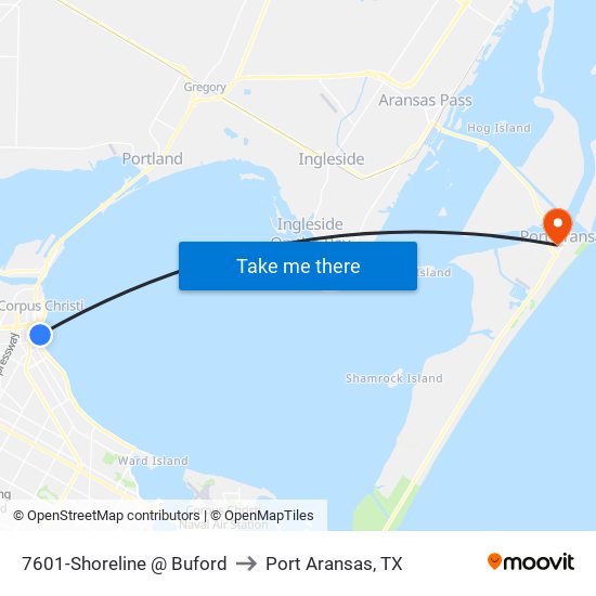 7601-Shoreline @ Buford to Port Aransas, TX map