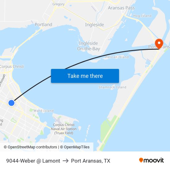 9044-Weber @ Lamont to Port Aransas, TX map