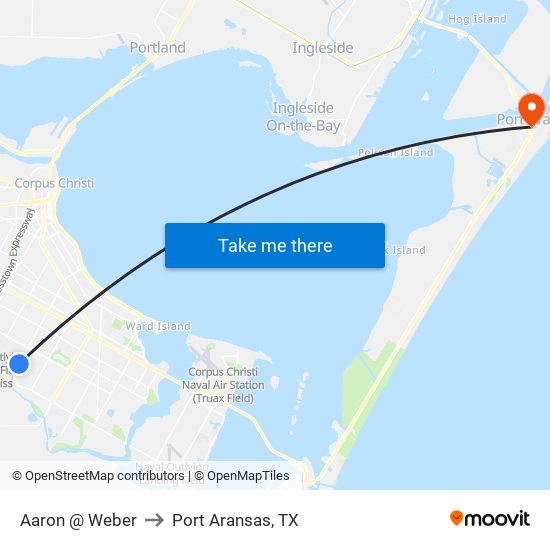 Aaron @ Weber to Port Aransas, TX map