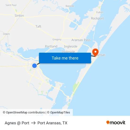 Agnes  @  Port to Port Aransas, TX map