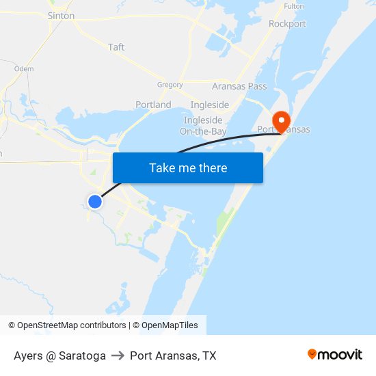 Ayers @ Saratoga to Port Aransas, TX map