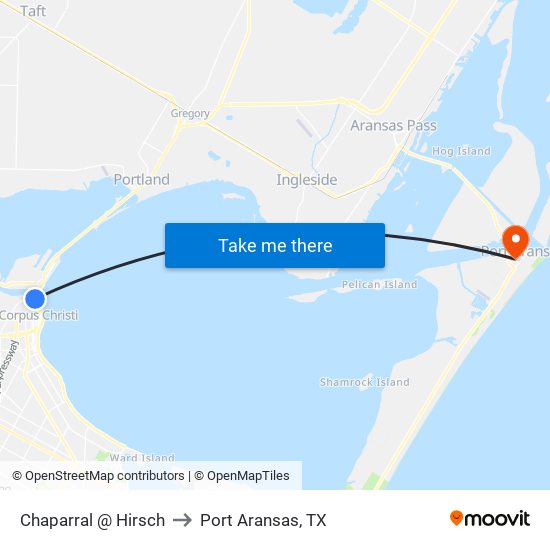 Chaparral @ Hirsch to Port Aransas, TX map