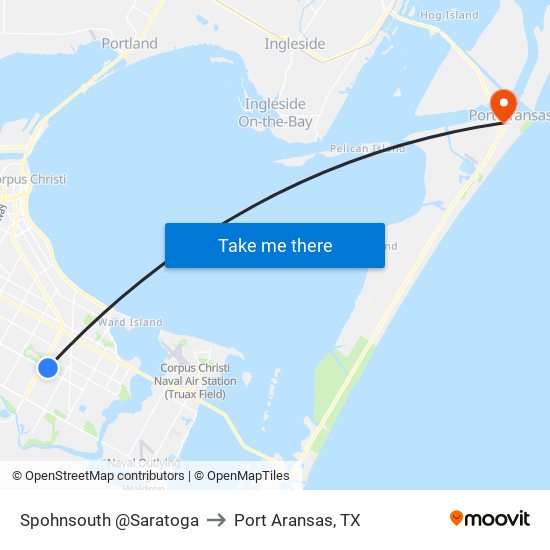 Spohnsouth @Saratoga to Port Aransas, TX map