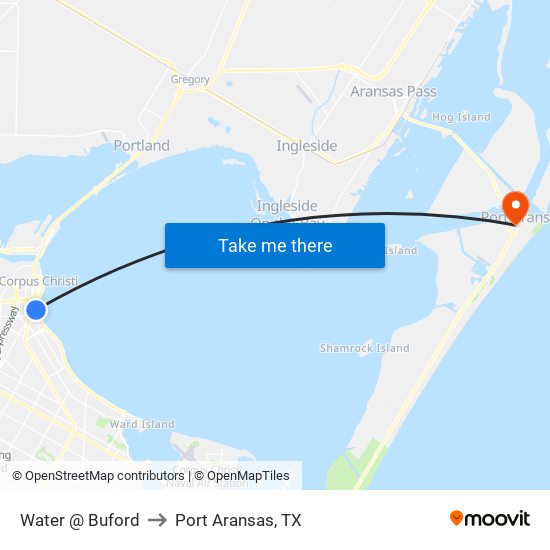 Water @ Buford to Port Aransas, TX map