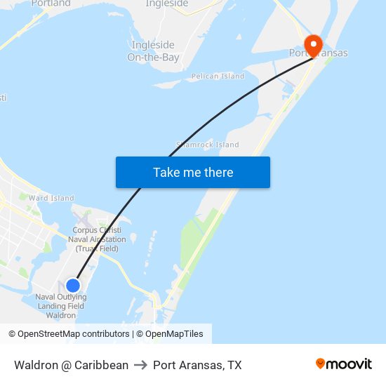 Waldron @ Caribbean to Port Aransas, TX map