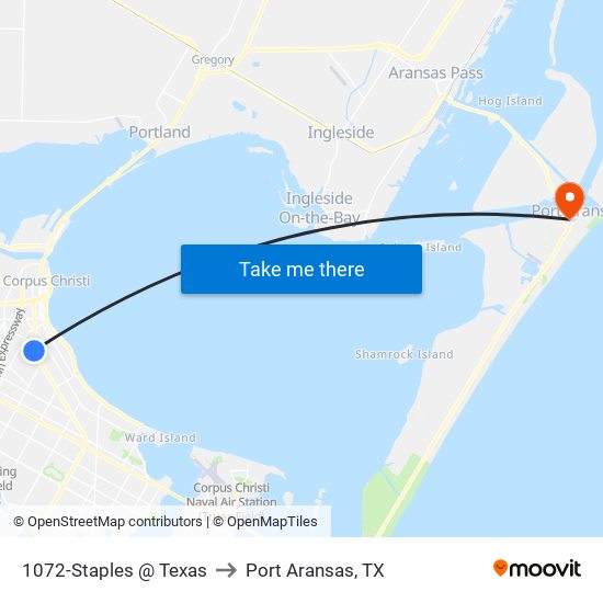 1072-Staples @ Texas to Port Aransas, TX map