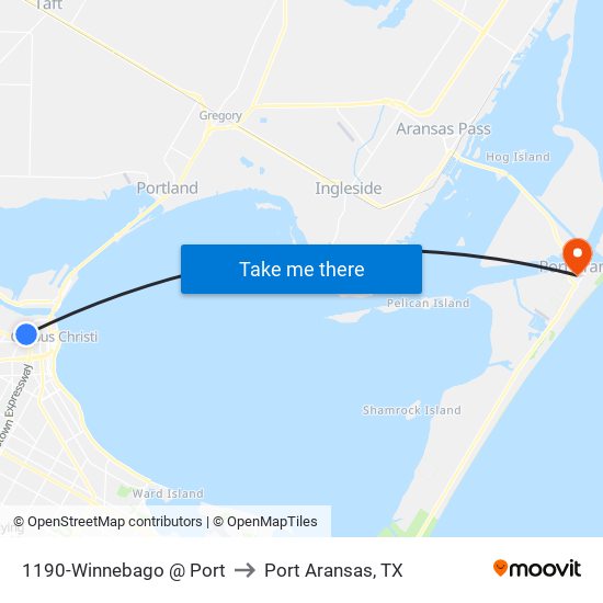 1190-Winnebago @ Port to Port Aransas, TX map