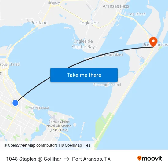 1048-Staples @ Gollihar to Port Aransas, TX map