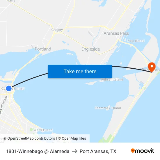 1801-Winnebago @ Alameda to Port Aransas, TX map