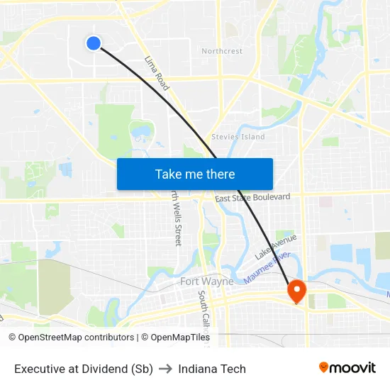 Executive at Dividend (Sb) to Indiana Tech map