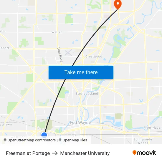 Freeman at Portage to Manchester University map
