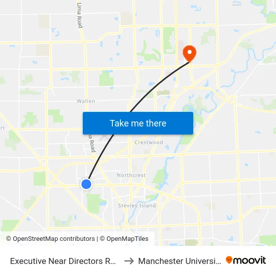 Executive Near Directors Row to Manchester University map