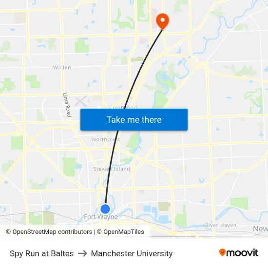 Spy Run at Baltes to Manchester University map
