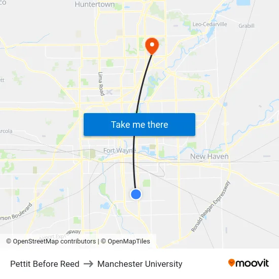 Pettit Before Reed to Manchester University map