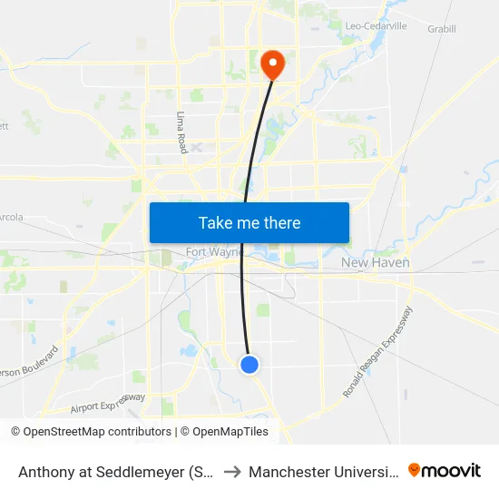 Anthony at Seddlemeyer (Sb) to Manchester University map