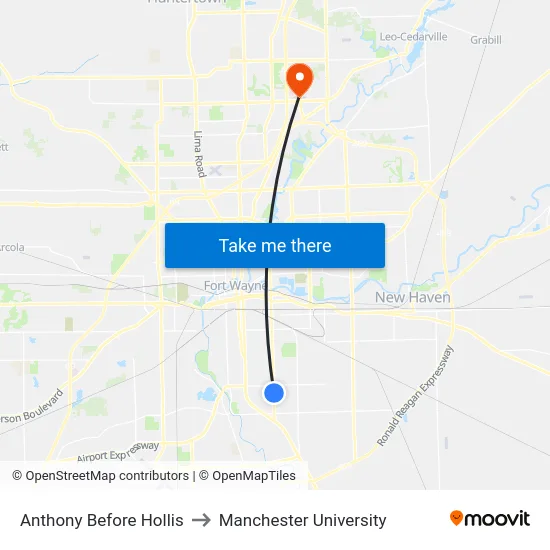 Anthony Before Hollis to Manchester University map