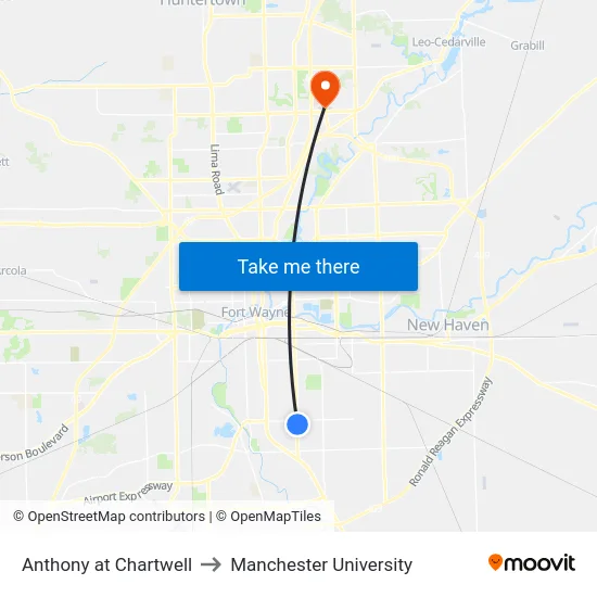 Anthony at Chartwell to Manchester University map