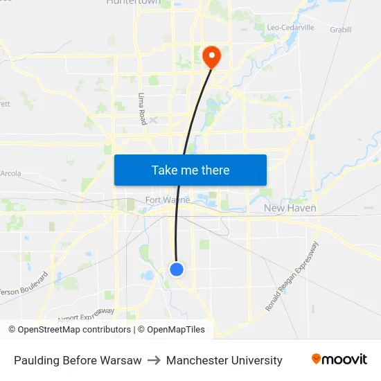 Paulding Before Warsaw to Manchester University map