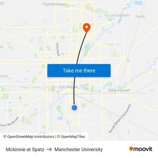 Mckinnie at Spatz to Manchester University map