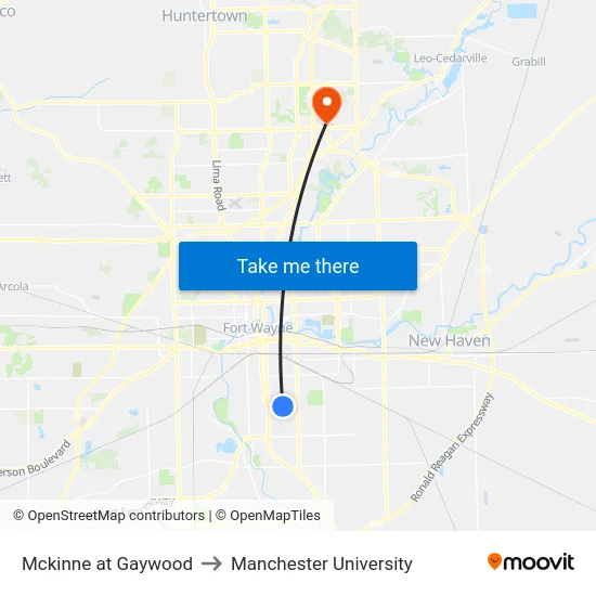 Mckinne at Gaywood to Manchester University map