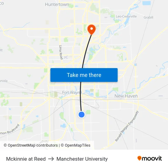 Mckinnie at Reed to Manchester University map