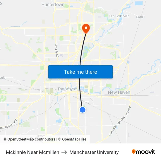 Mckinnie Near Mcmillen to Manchester University map