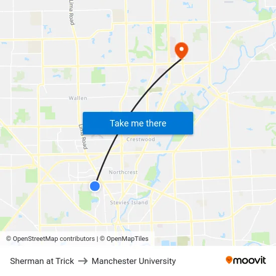 Sherman at Trick to Manchester University map