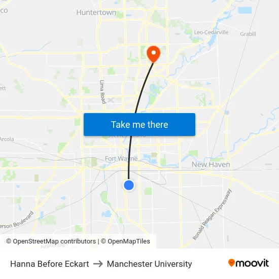 Hanna Before Eckart to Manchester University map