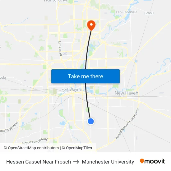 Hessen Cassel Near Frosch to Manchester University map