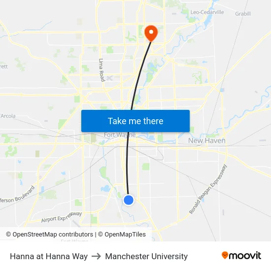 Hanna at Hanna Way to Manchester University map