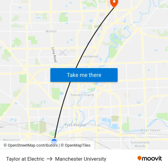 Taylor at Electric to Manchester University map