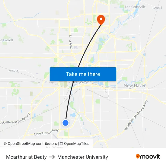 Mcarthur at Beaty to Manchester University map