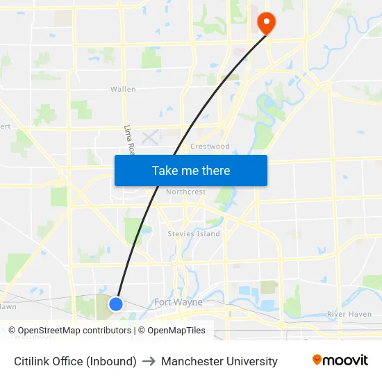 Citilink Office (Inbound) to Manchester University map