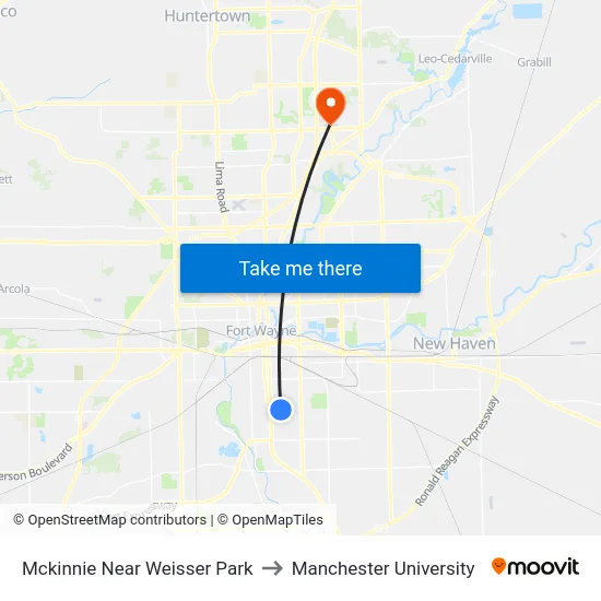 Mckinnie Near Weisser Park to Manchester University map