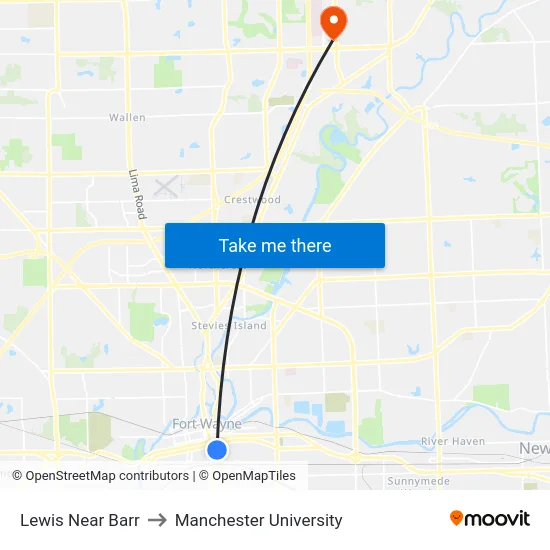 Lewis Near Barr to Manchester University map