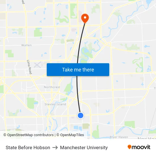 State Before Hobson to Manchester University map
